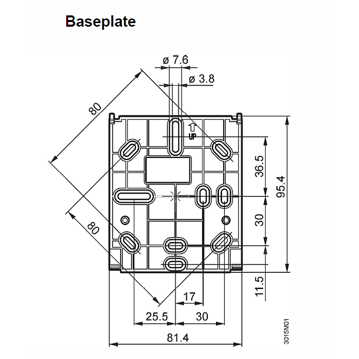 RAB11 2 thermostat dimensions